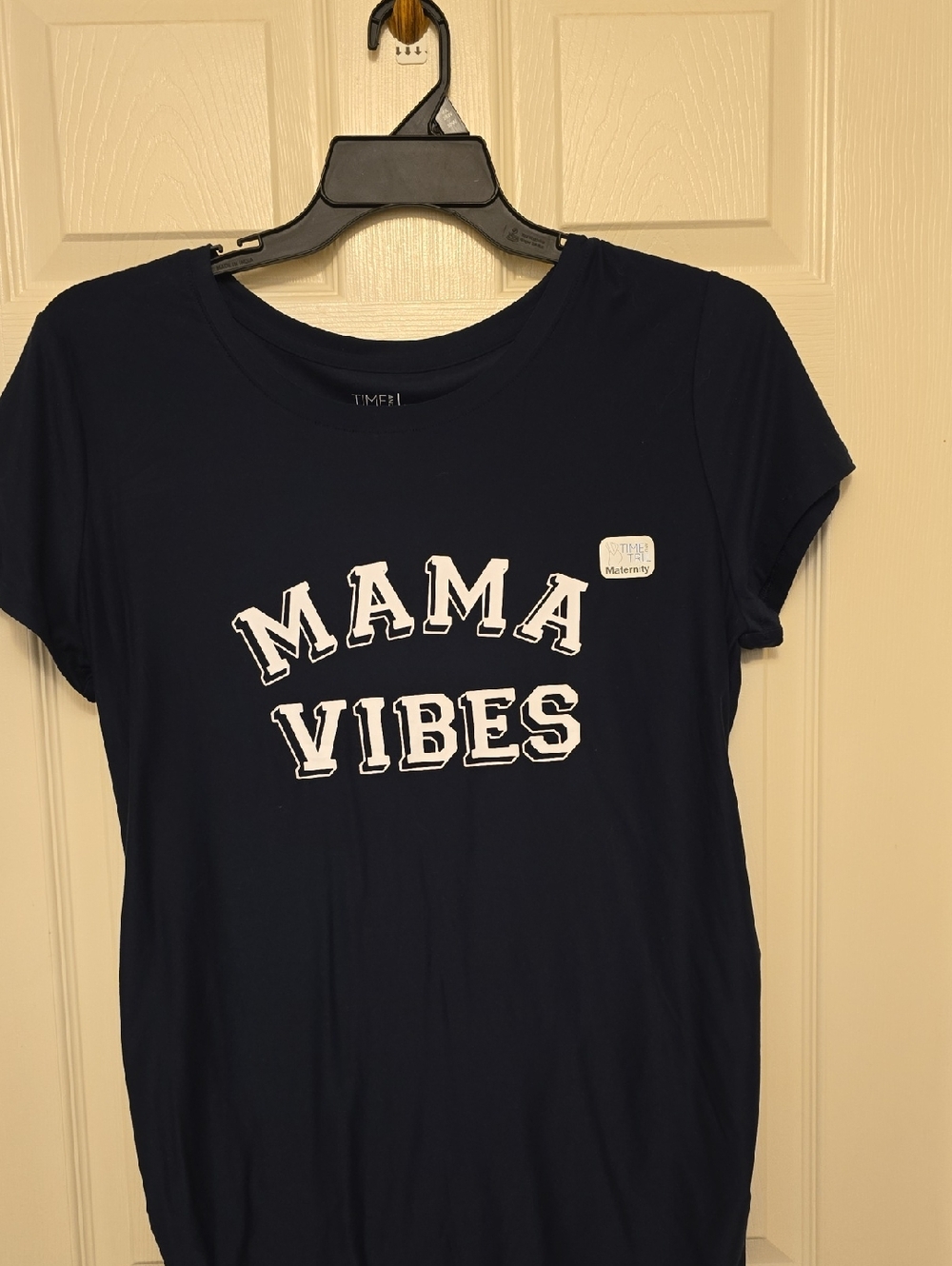 Time And Tru Maternity Mama Vibes Navy Graphic Tee Size L